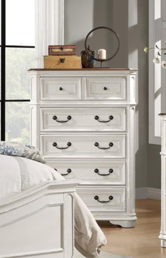 Amelia Washed White Chest B455-5 Bedroom