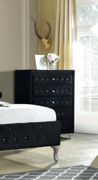 Dana Black Nightstand BR3500-92 Bedroom