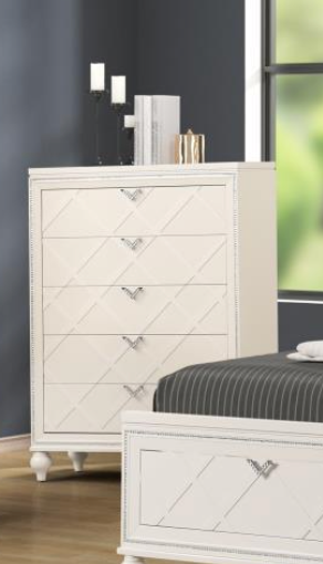 Grace Pearl White Chest B500-5 Bedroom