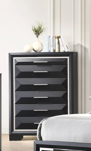 Sadeel Black Nightstand BR380-92 Bedroom