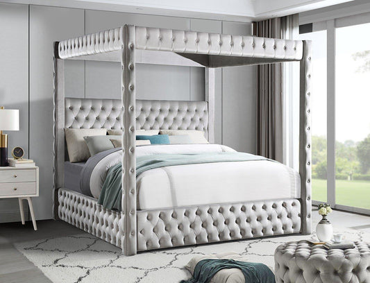 Harlem Beige King Canopy Bed B222-BGE-4PC-King Bedroom