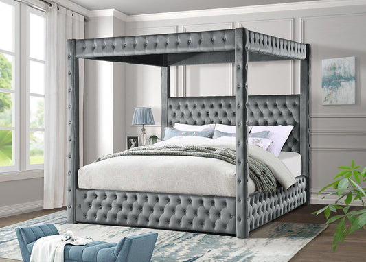 Harlem Gray King Gray Canopy Bed B223-GY-4PC-King Bedroom