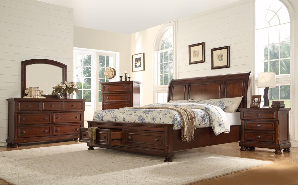 Carson Brown 3 PC  (King Bed, Dresser, Mirror) Bedroom Set B420-King-3PC