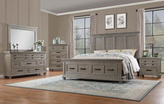 Jaxson Gray 4 PC (Queen Bed, Dresser, Mirror, Nightstand) Bedroom Set B460-Queen-4PC