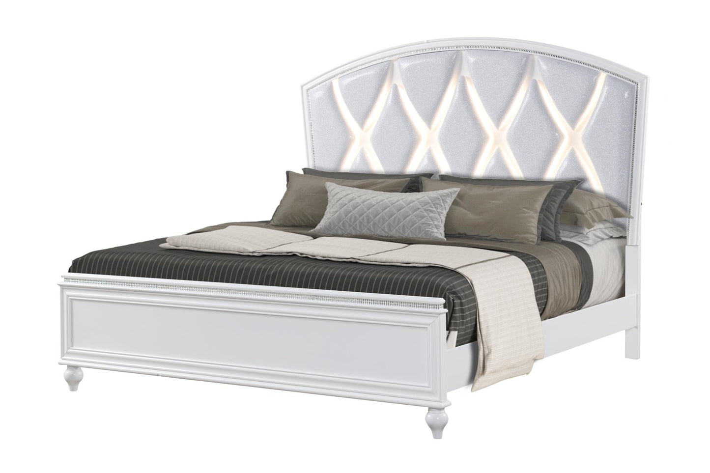 Sally White King Bed B520-King Bedroom