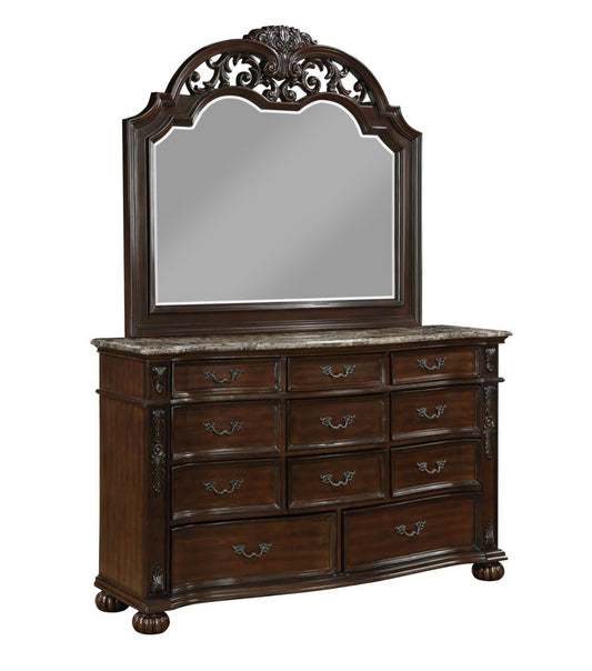 Atlas Brown Dresser with Marble Top B580-1 Bedroom