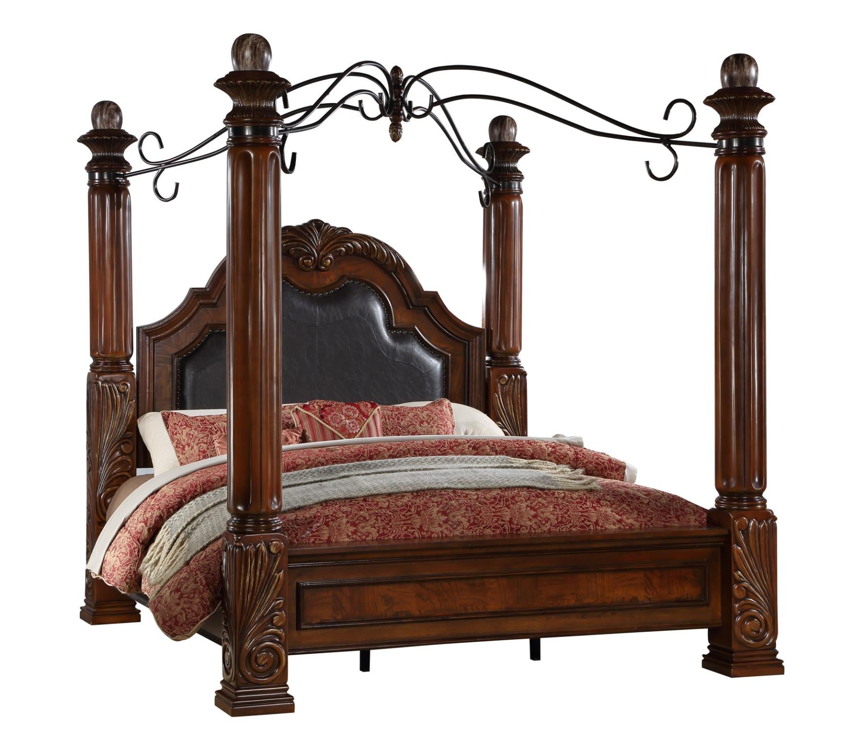 Lorenzo Brown King Poster Bed B590-King Bedroom