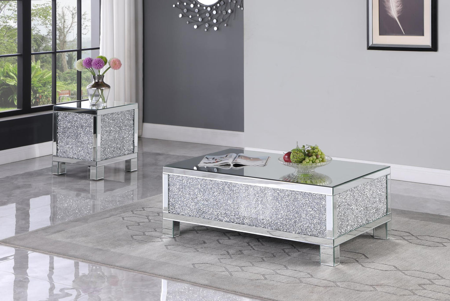 Delmere Silver Coffee Table CF005 Mirror Furniture