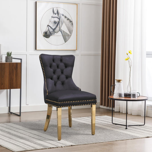  Back Velvet Chair with Gold Steel Legs CK212 Dining Room