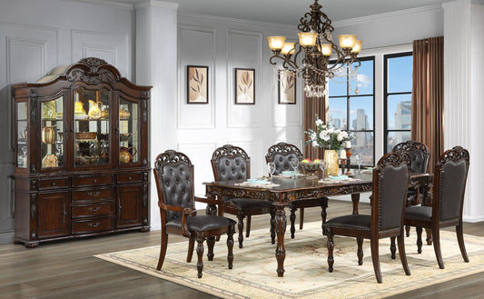 Atlas Brown 8 PC (Dining Table, 4 Side Chairs, 2 Arm Chairs) Dining Room Set D105-Dining-7PC