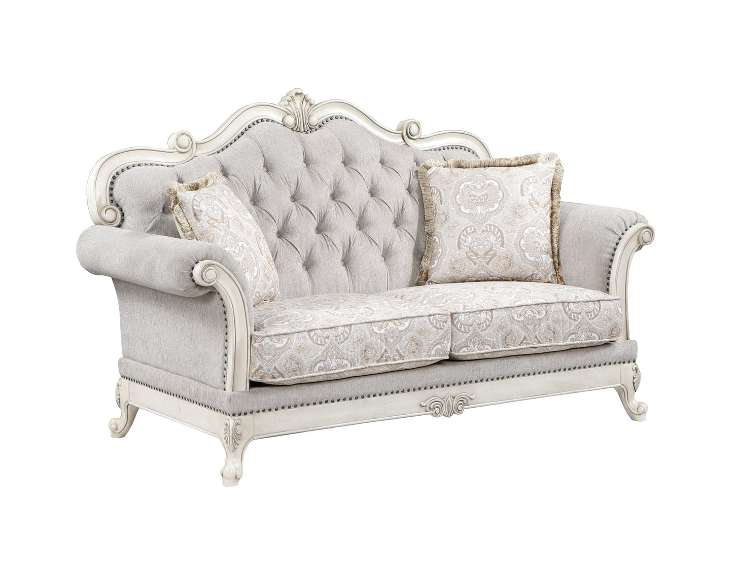 Stella White Loveseat L205-2 Living Room