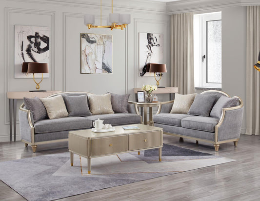 Amiri Gray 2 PC  (Sofa and Loveseat) Living Room Set L311-GY-2PC