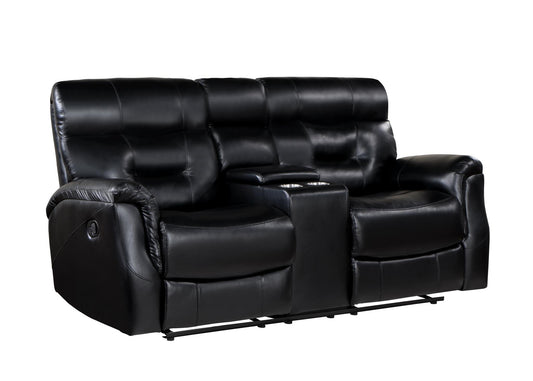 Andres Black Reclining Loveseat L410-2 Living Room