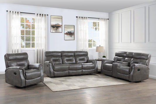 Andres Gray 3 PC  (Reclining Sofa and Loveseat and Chair) Living Room Set L411-GY-3PC