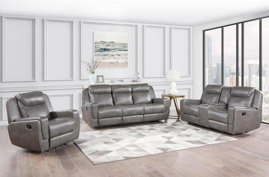 Aspen Gray 3 PC  (Reclining Sofa and Loveseat and Chair) Living Room Set L415-GY-3PC