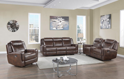 Aspen Brown 3 PC  (Reclining Sofa and Loveseat and Chair) Living Room Set L416-BWN-3PC