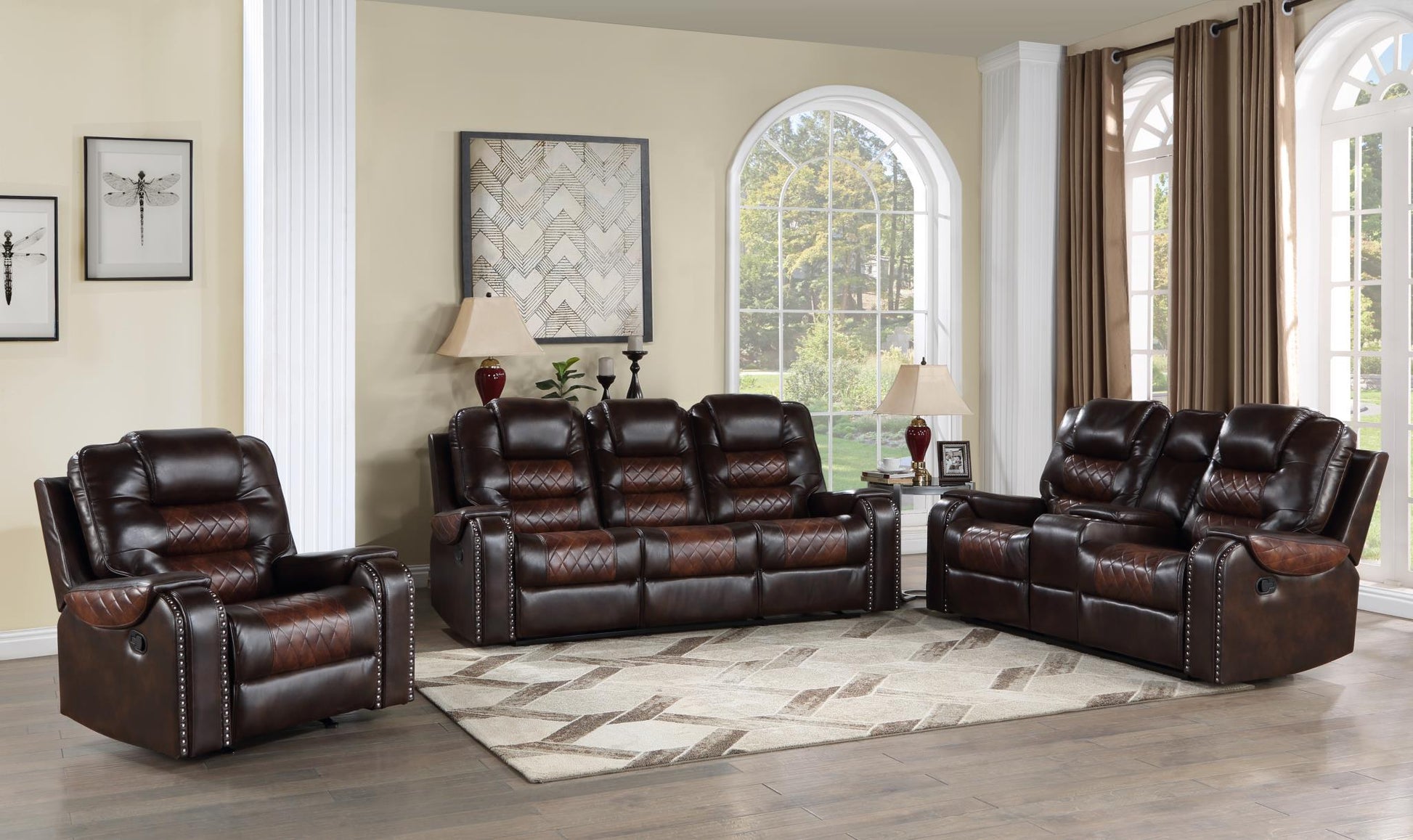 Harlow Brown 2 PC  (Sofa and Loveseat) Living Room Set L421-BWN-2PC