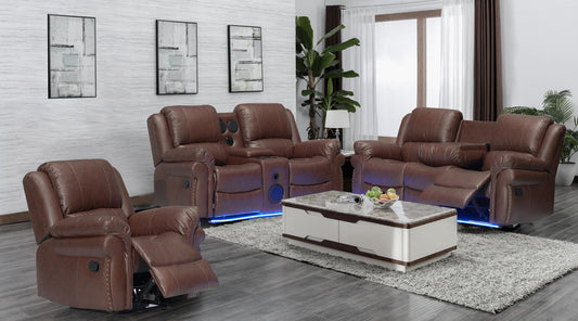 Cesar Brown Reclining Loveseat L433-2 Living Room