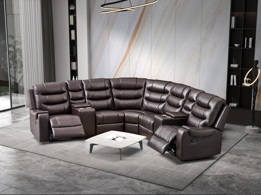 Victor Brown 3 PC Reclining Brown Sectional Living Room Set L451-BRN-Sectional