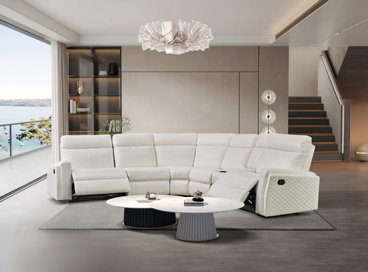 Cruz White 3 PC Reclining Sectional Living Room Set L461-WHT-Sectional