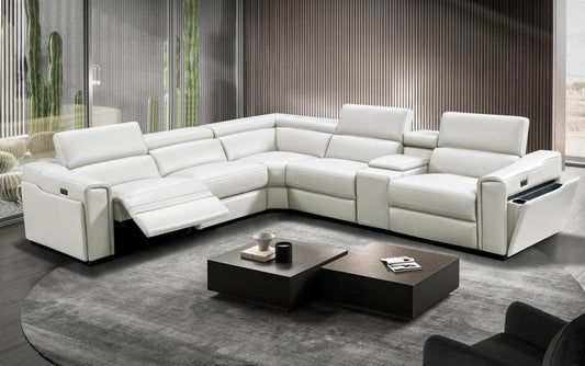 Cora White 6 PC Power Sectional Living Room Set L475-WHITE-6PC-SECTIONAL