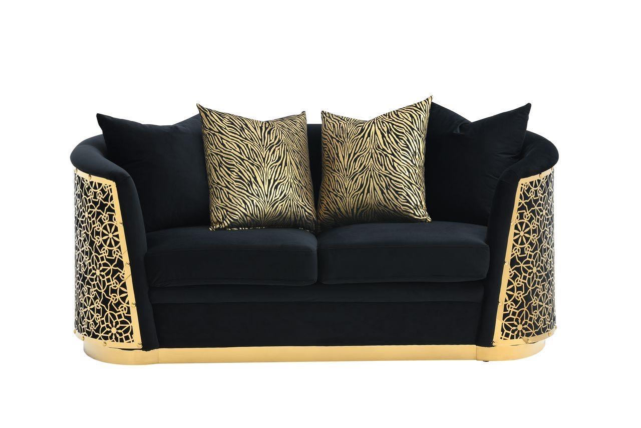 Luciana Black Loveseat L811-2 Living Room