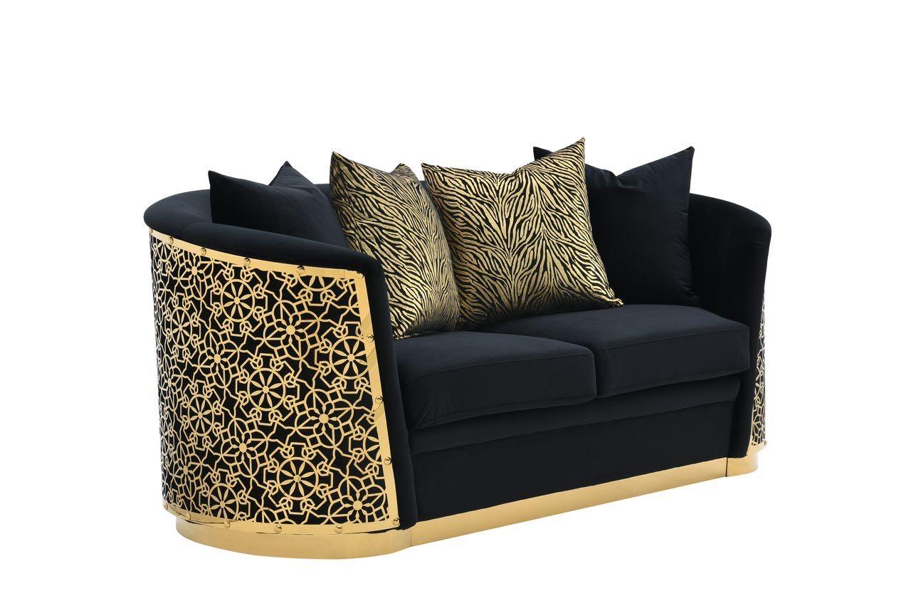 Luciana Black Loveseat L811-2 Living Room