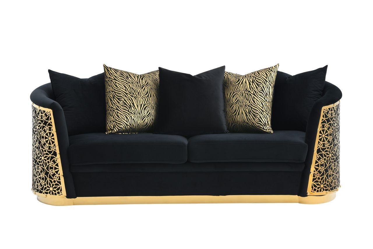 Luciana Black Sofa L811-3 Living Room