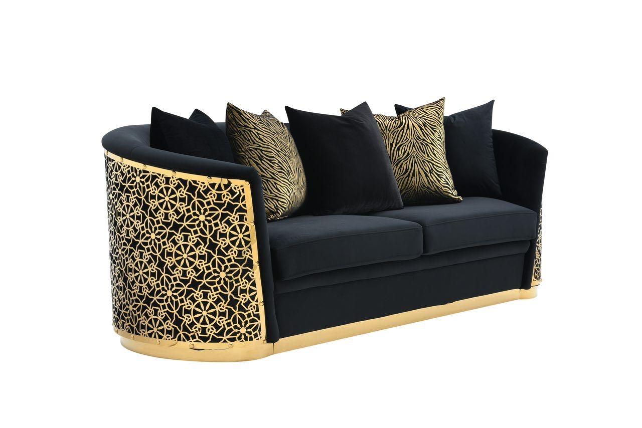 Luciana Black Sofa L811-3 Living Room