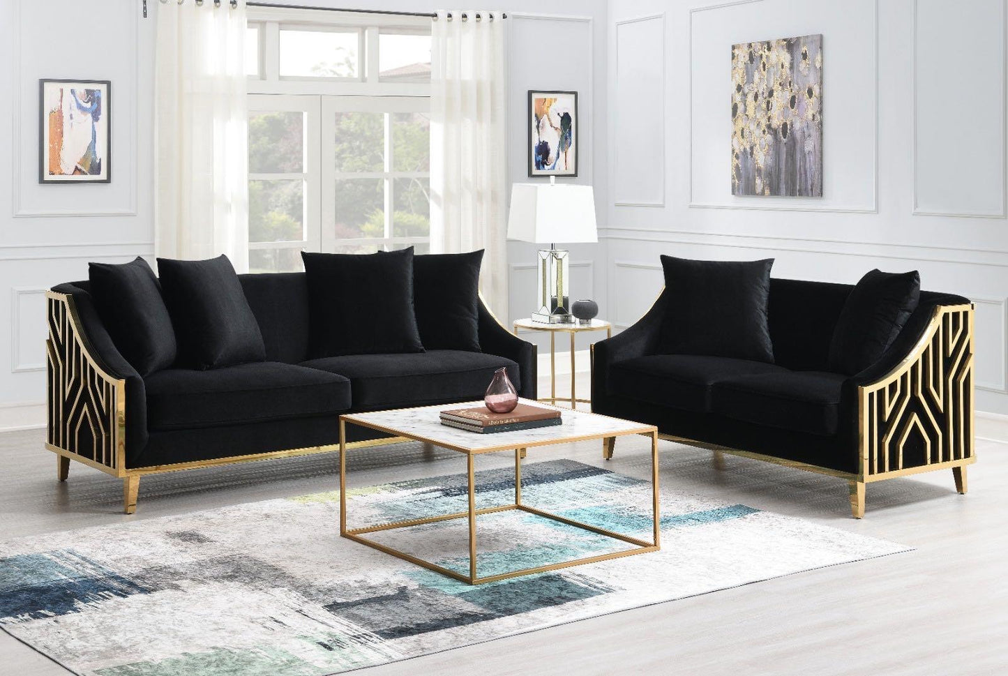 Stillo Black Sofa L821-3 Living Room