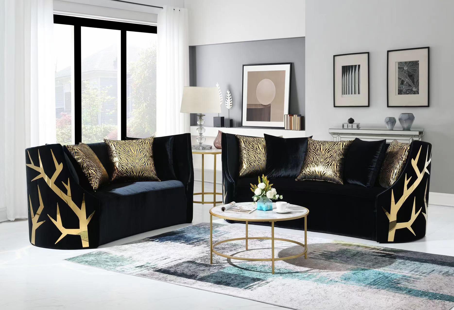 Kaiser Black Loveseat L835-2 Living Room