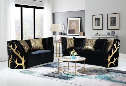 Kaiser Black Sofa L835-3 Living Room