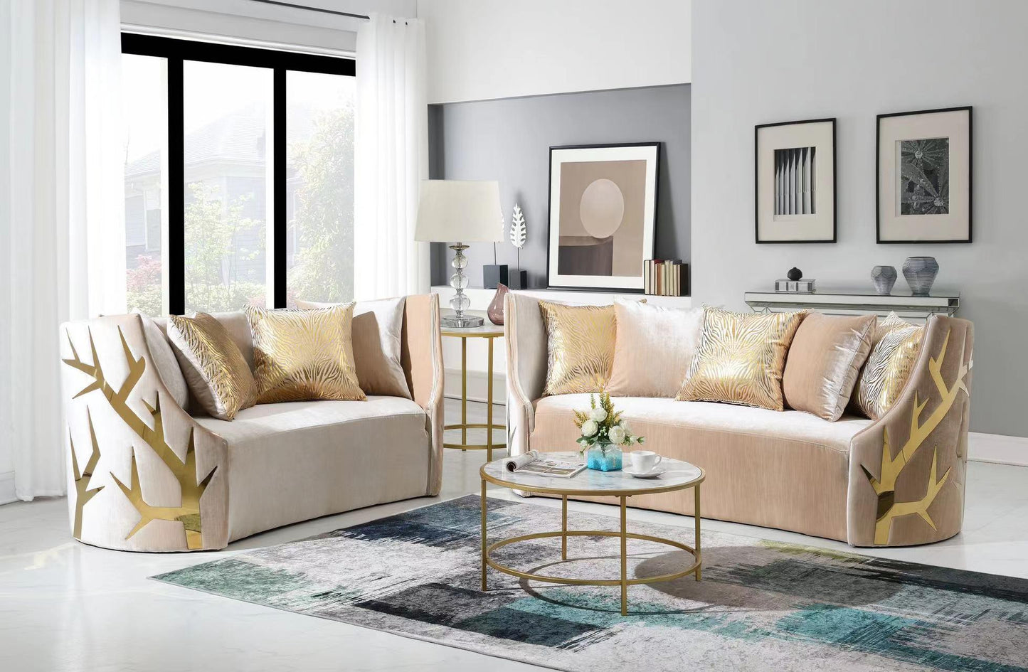 Kaiser Cream Loveseat L836-2 Living Room