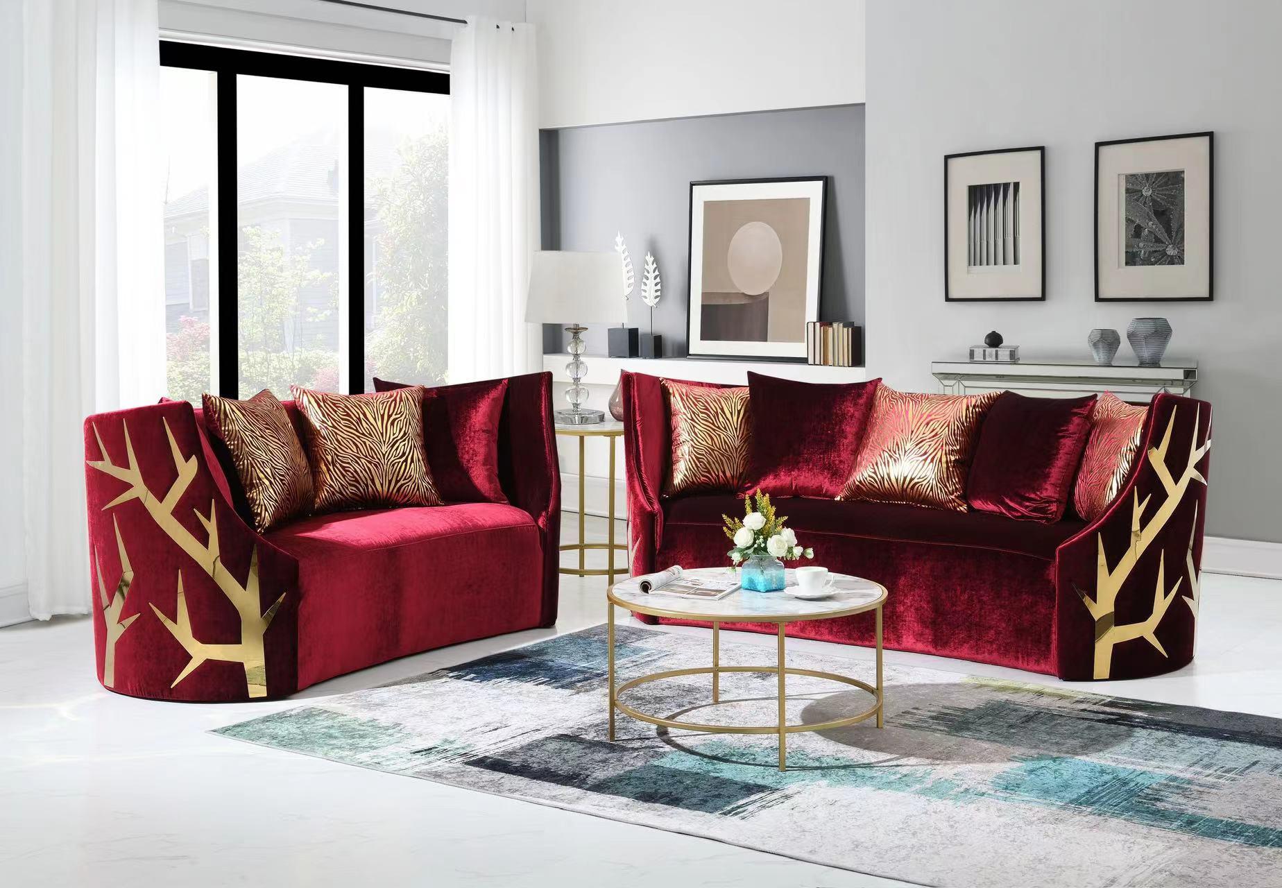 Kaiser Red Loveseat L837-2 Living Room