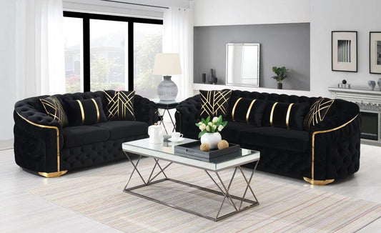 Queen Black Loveseat L851-2 Living Room