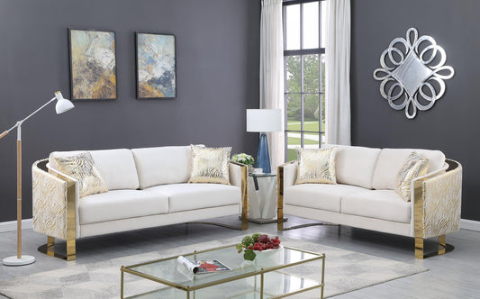 Lennon Cream 2 PC  (Sofa and Loveseat) Living Room Set L860-CRM-2PC